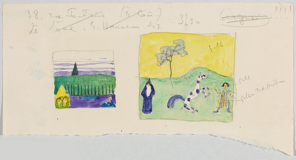Zwei Landschaften mit Staffage av Wassily Kandinsky