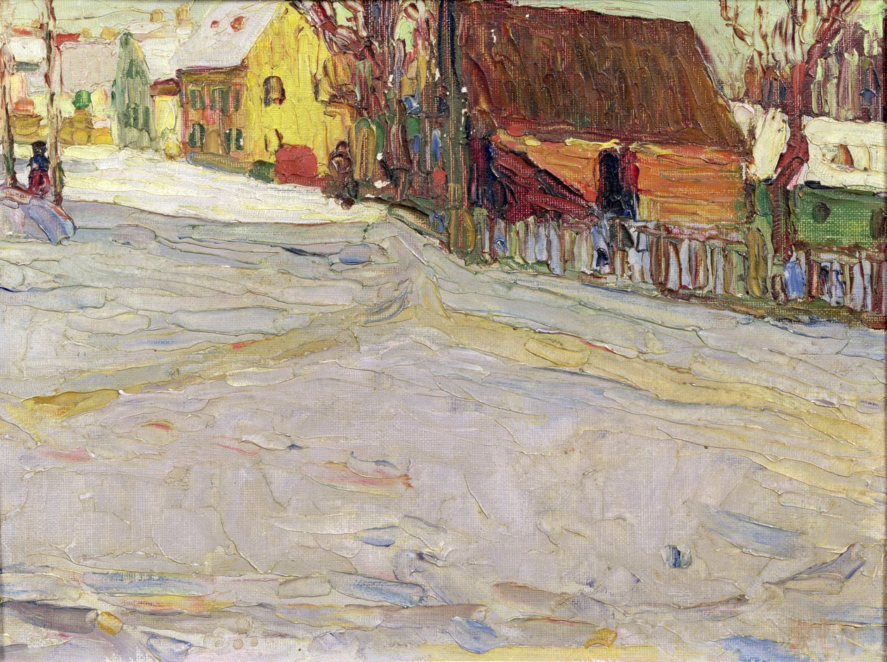 Stadslandskap (olja på duk) av Wassily & Marc Franz (1880-1916) Kandinsky