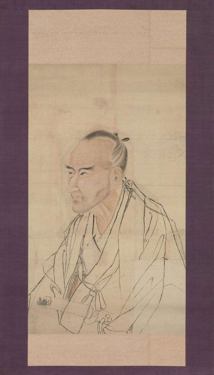 Skiss till porträttet av Tachihara Suiken, 1800-talet. av Watanabe Kazan