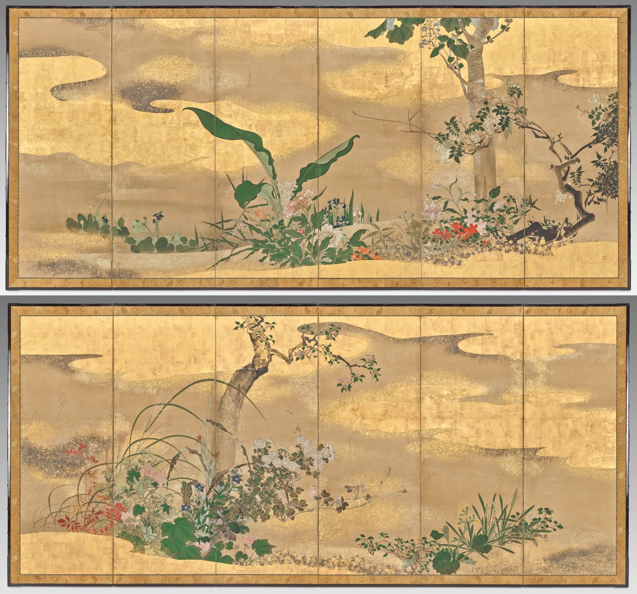Blommor och träd av de fyra årstiderna av Watanabe Shiko