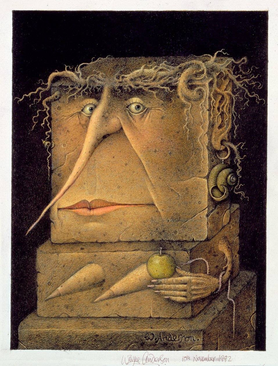 Eve (blyerts och färgkrita på papper) (par av 155035) av Wayne Anderson