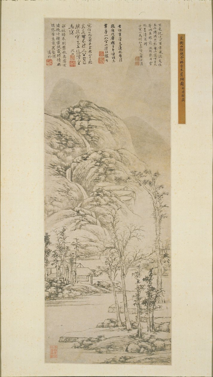 Forntida träd och grå dimma, 1530. av Wen Zhengming