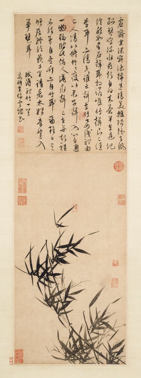 Lyssnar på bambu, sent 1400-1500-tal. av Wen Zhengming