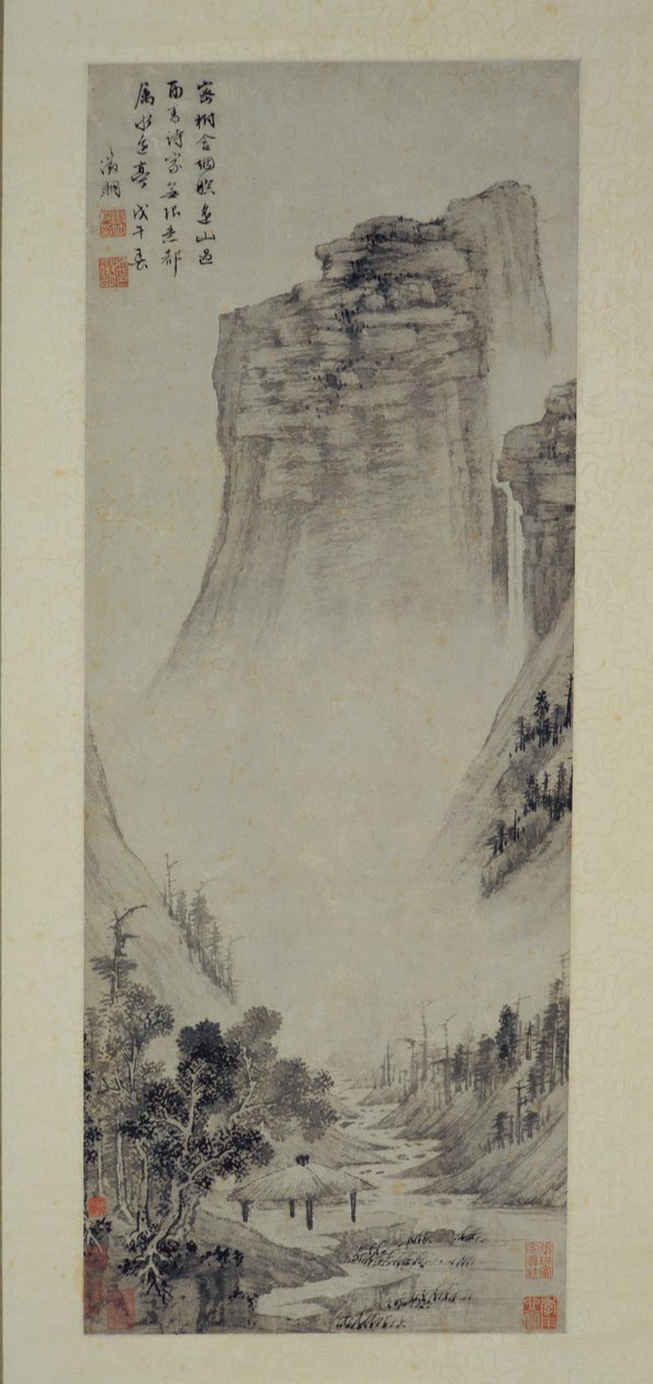 Poetiska tankar i en paviljong vid floden, 1558. av Wen Zhengming
