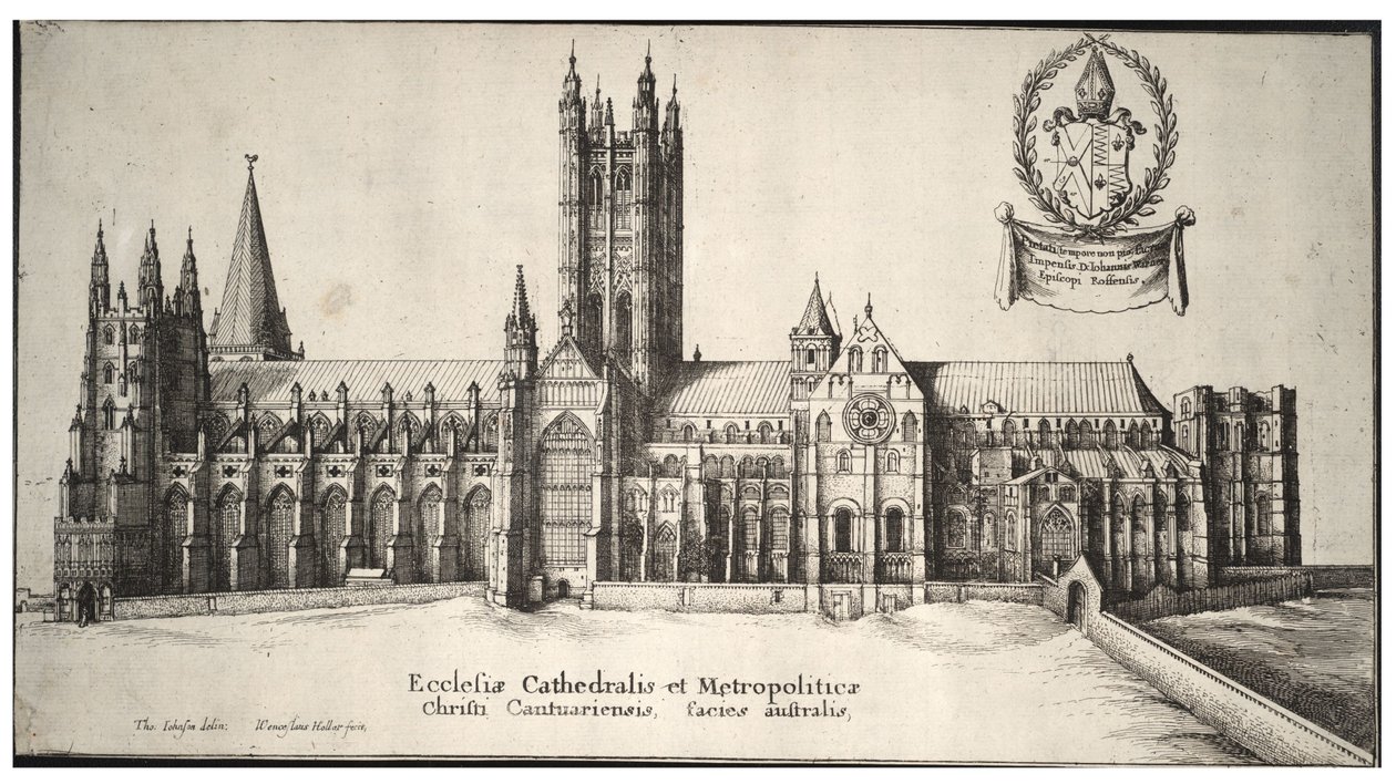 Canterbury Cathedral, södra sidan av Wenceslaus Hollar