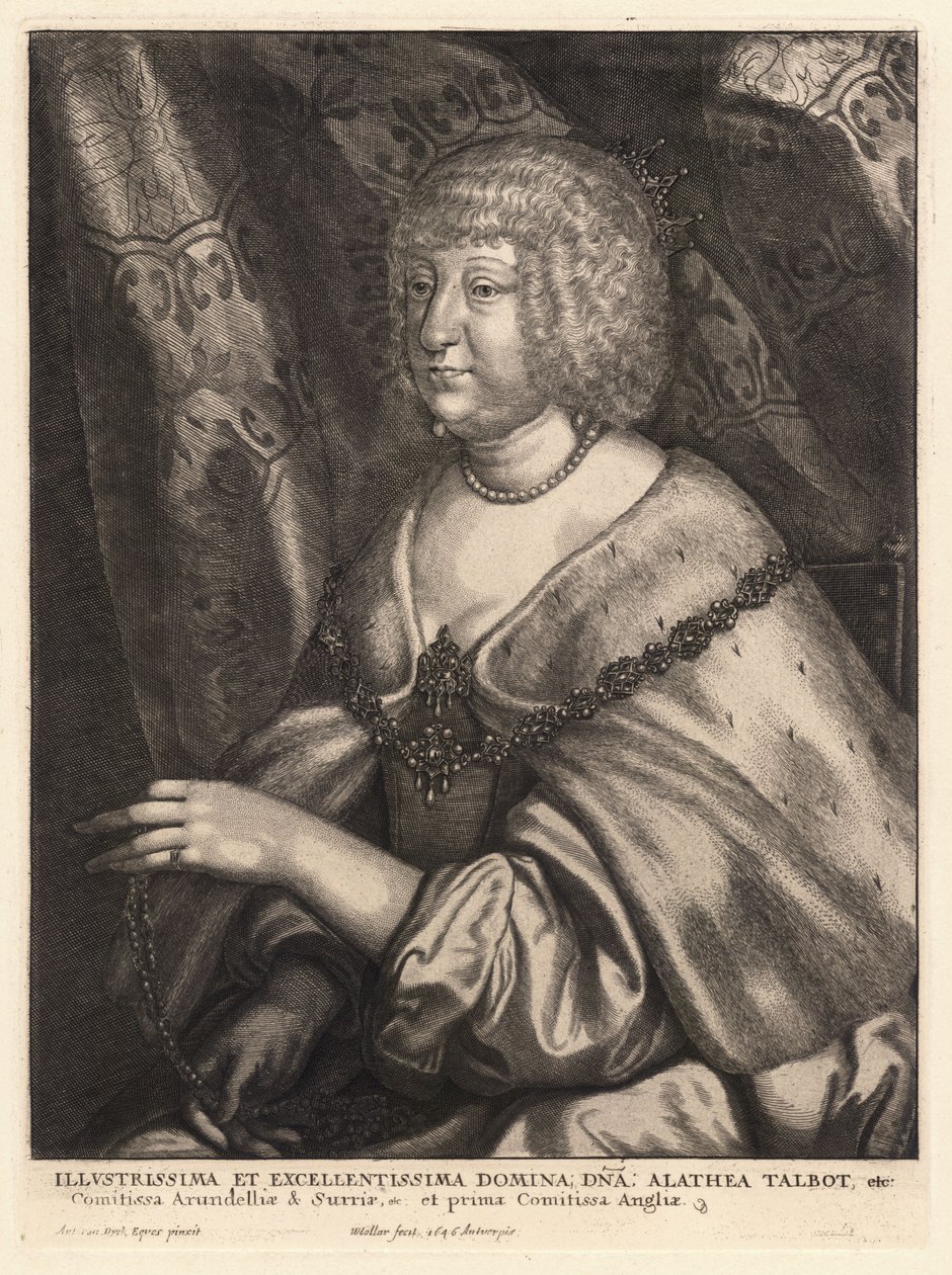 Altheia, Countess of Arundel. State 4 av Wenceslaus Hollar