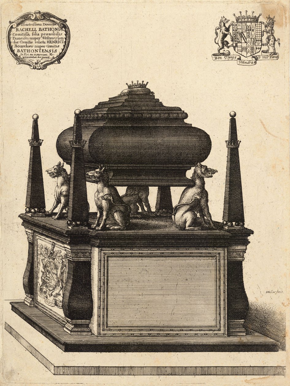Bourchier (monument). State 1 av Wenceslaus Hollar