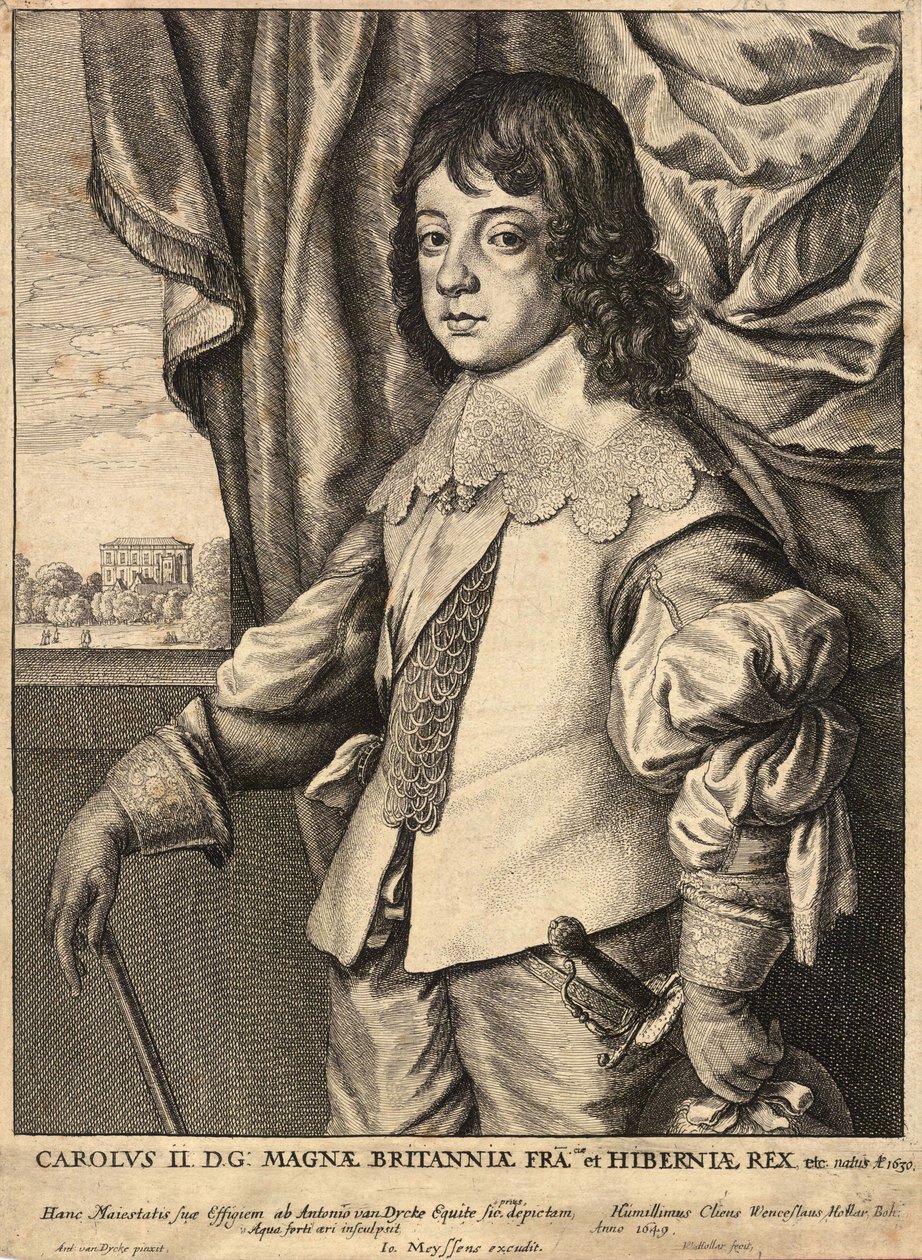 Charles II. State 4 av Wenceslaus Hollar