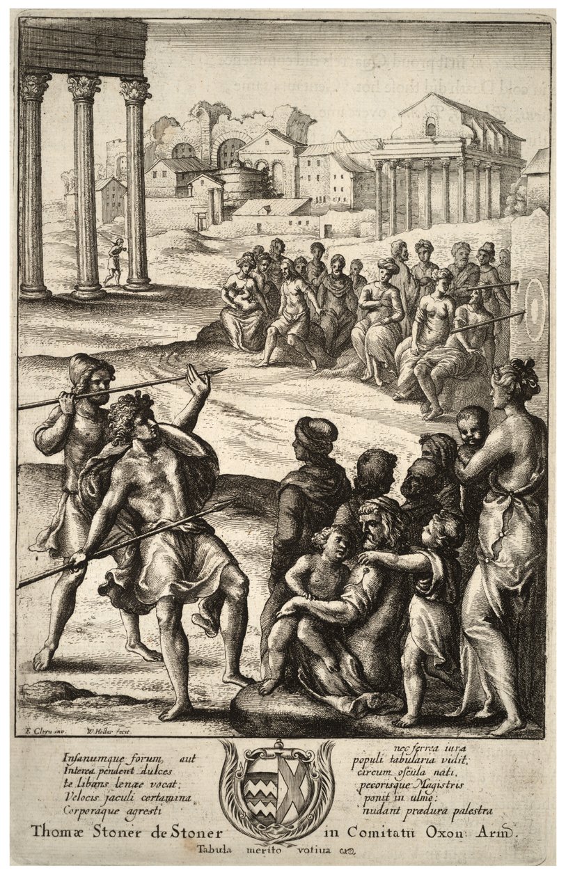 Javelin throwing. State 3 av Wenceslaus Hollar
