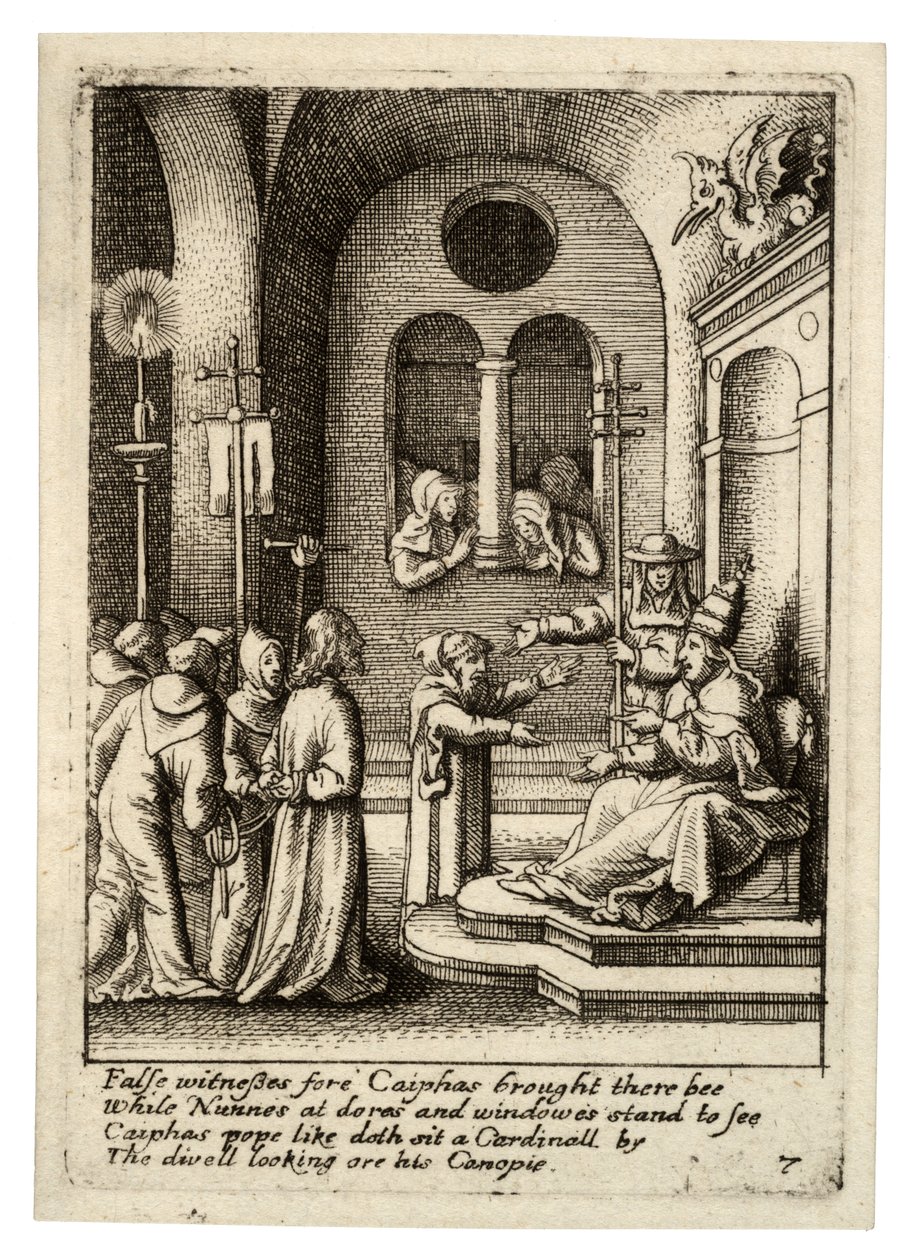 Jesus again before Caiaphas av Wenceslaus Hollar