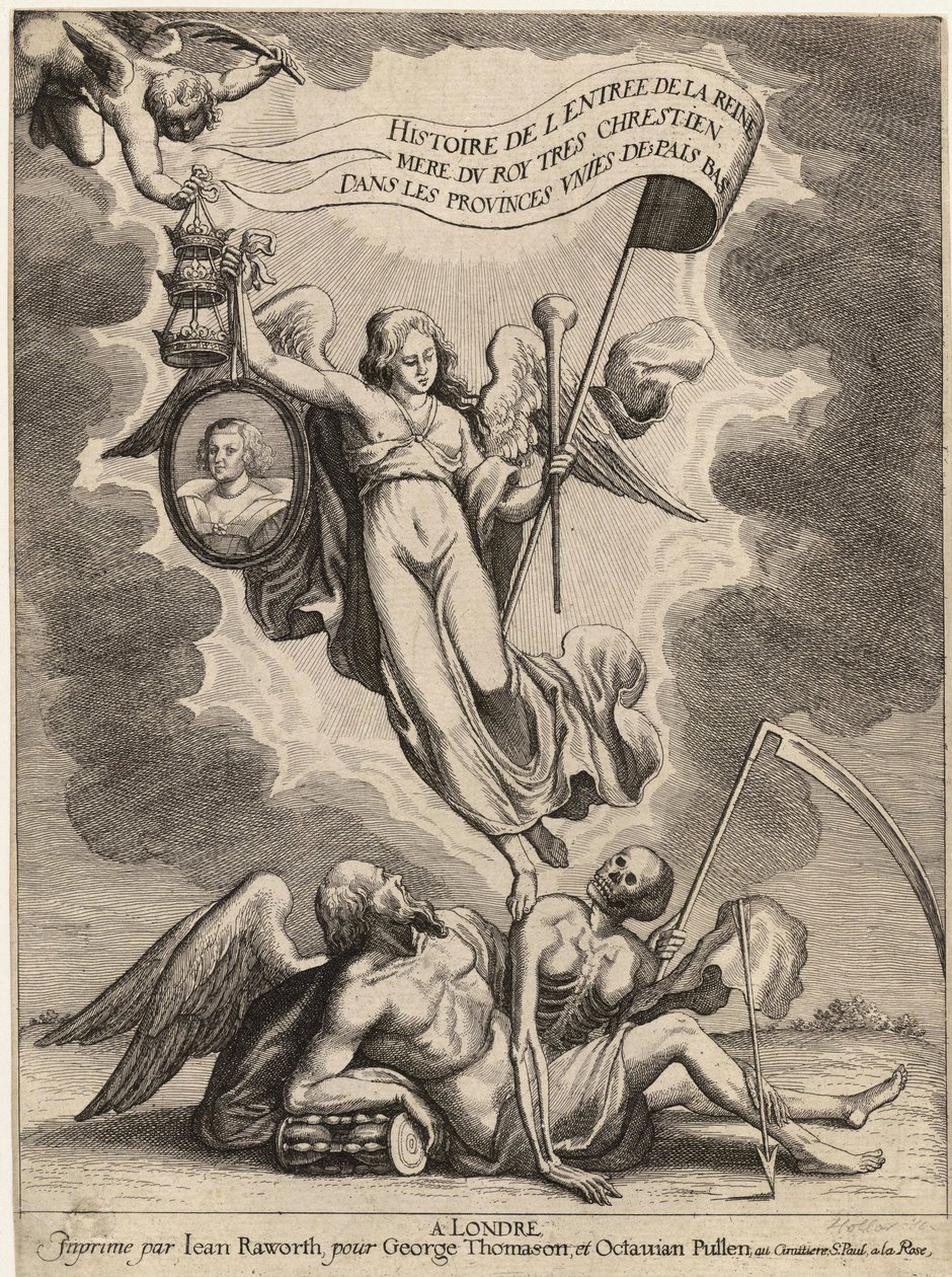La Serre.  Entrée de la reine mère dans ... les Pais Bas. State 2 av Wenceslaus Hollar