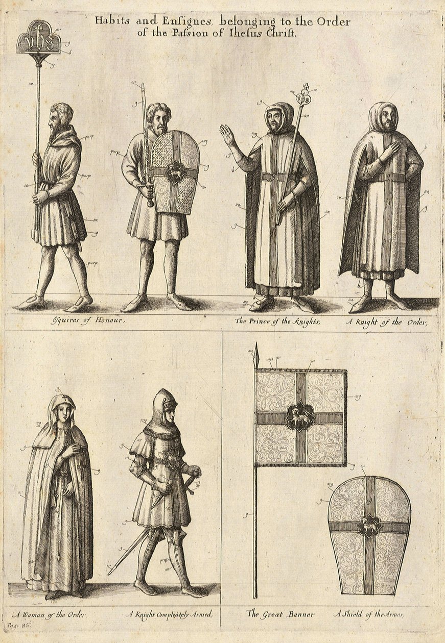 Members of the Order of Christ av Wenceslaus Hollar
