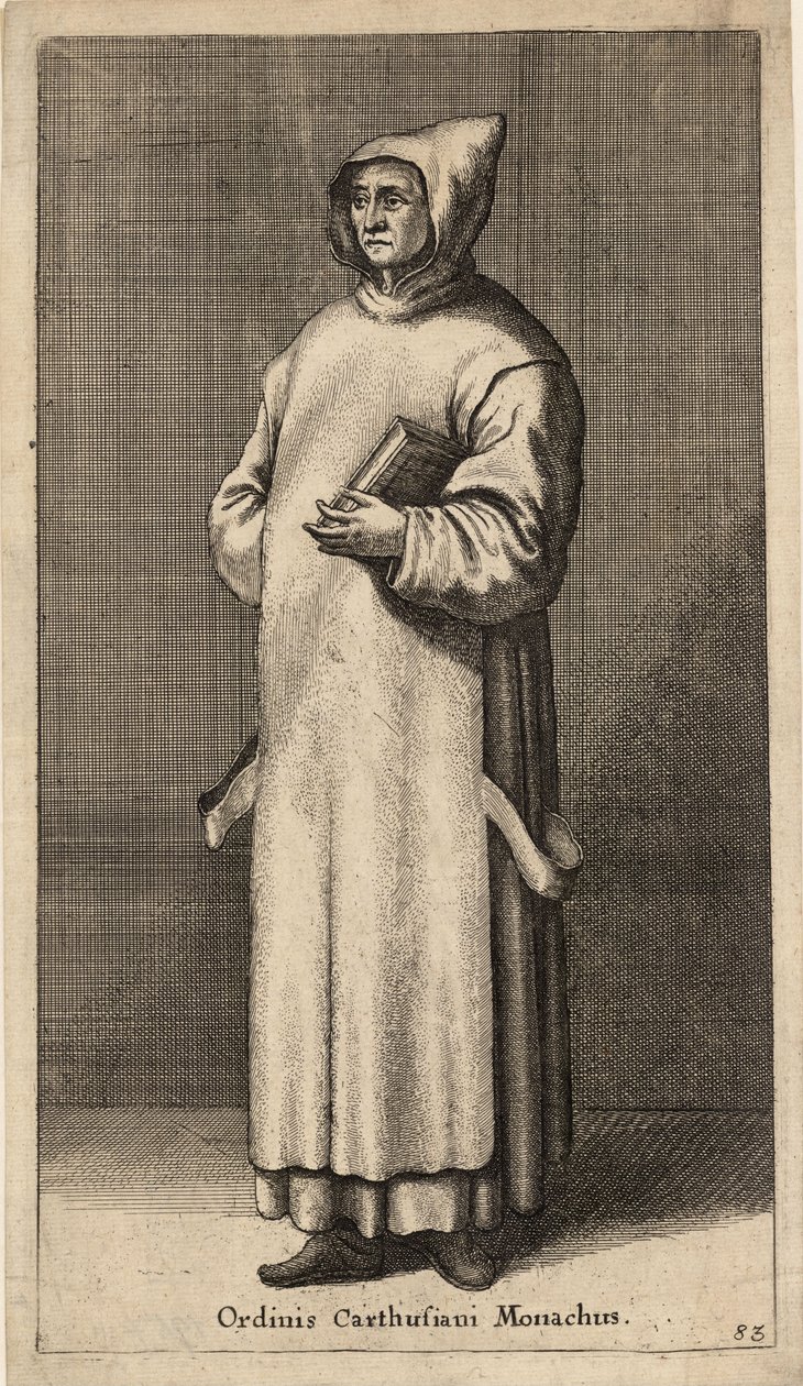 Ordinis Carthusiani Monachus. State 3 av Wenceslaus Hollar