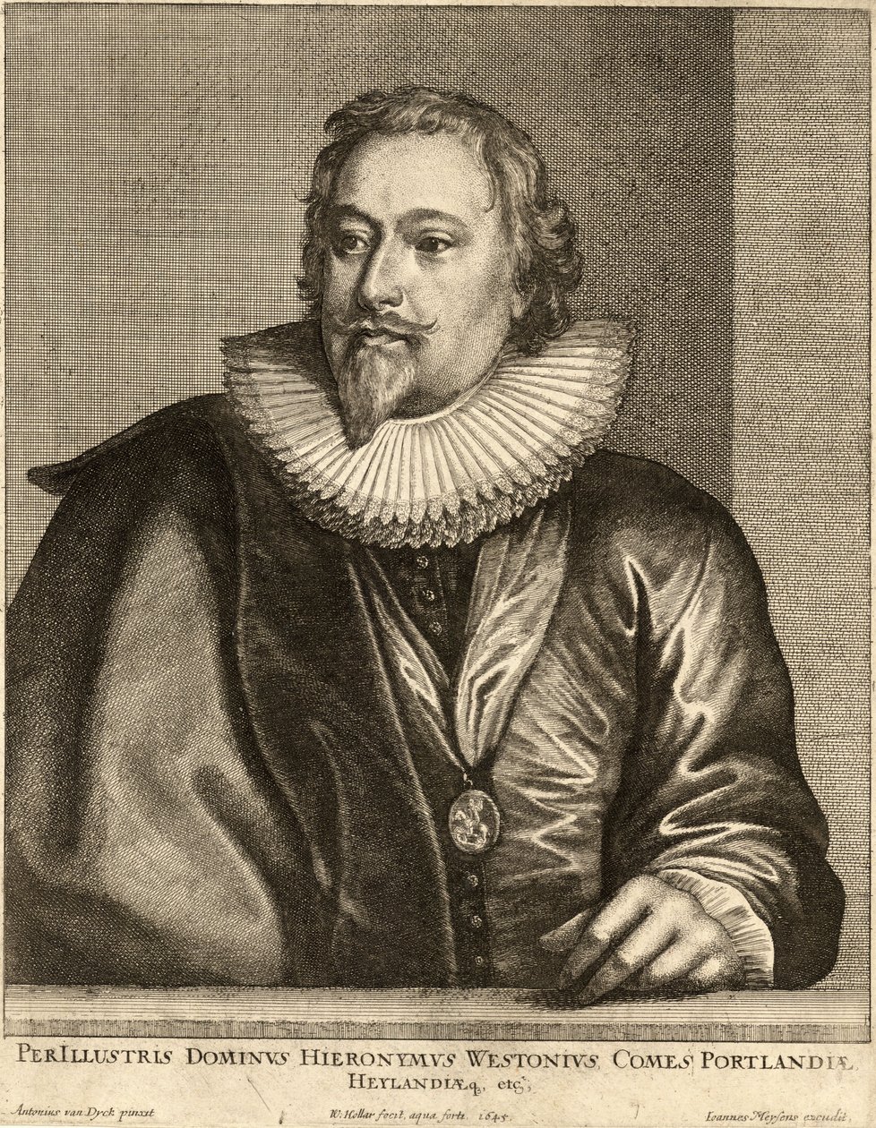 Richard Weston, Earl of Portland. State 1 av Wenceslaus Hollar