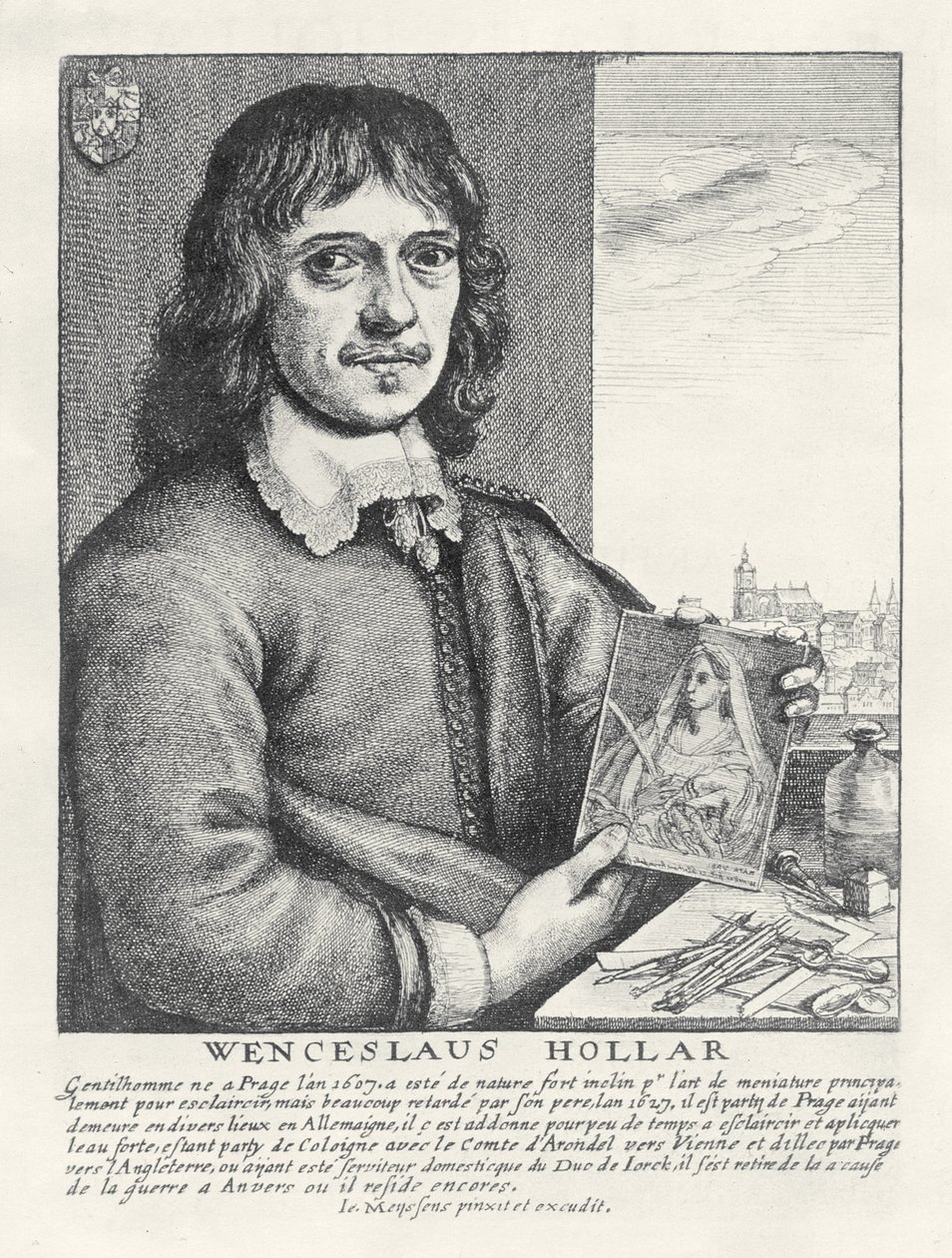Självporträtt, ca 1649 av Wenceslaus Hollar