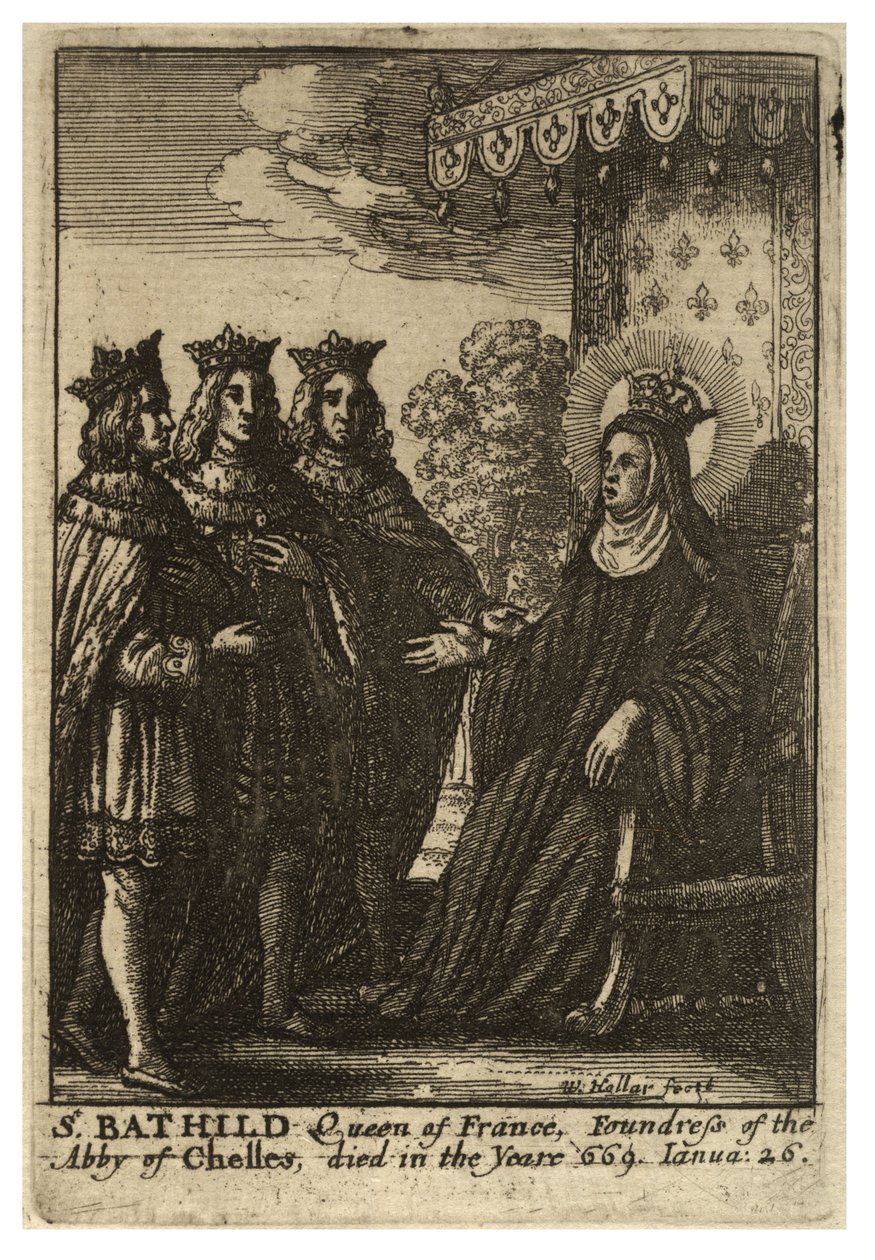 St Bathilde av Wenceslaus Hollar