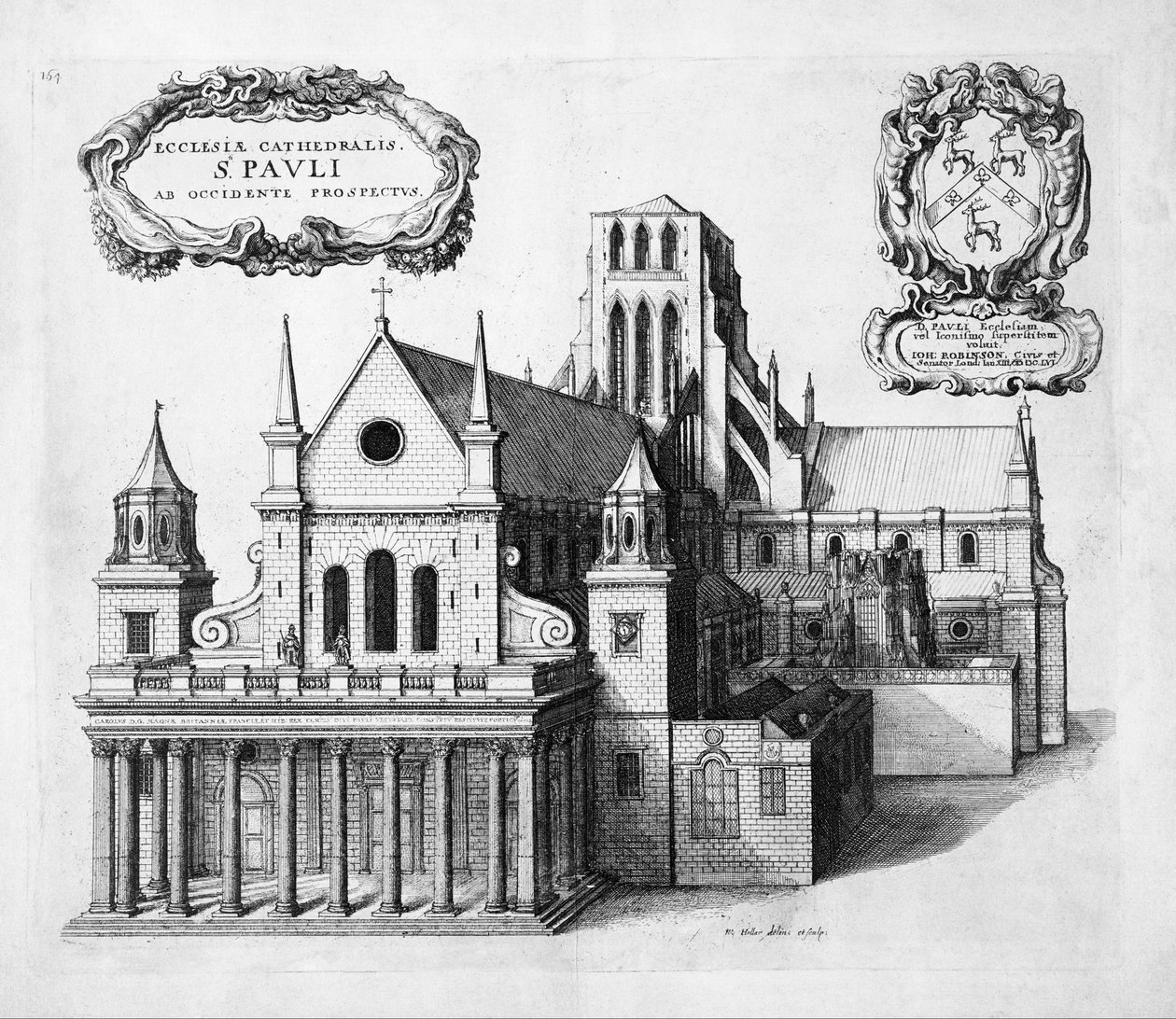 St Pauls från väst av Wenceslaus Hollar