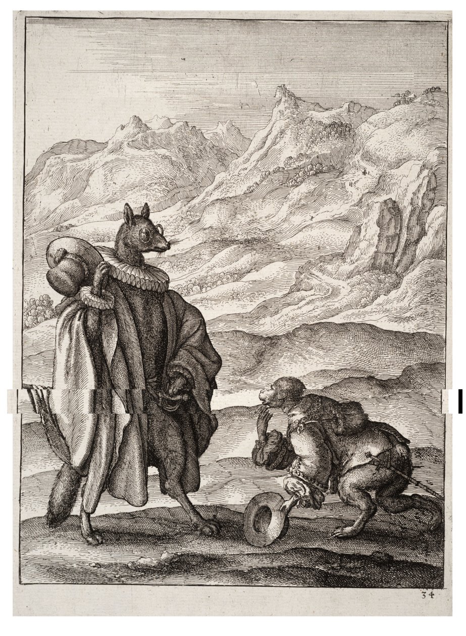 Den franska apan och den spanska räven av Wenceslaus Hollar