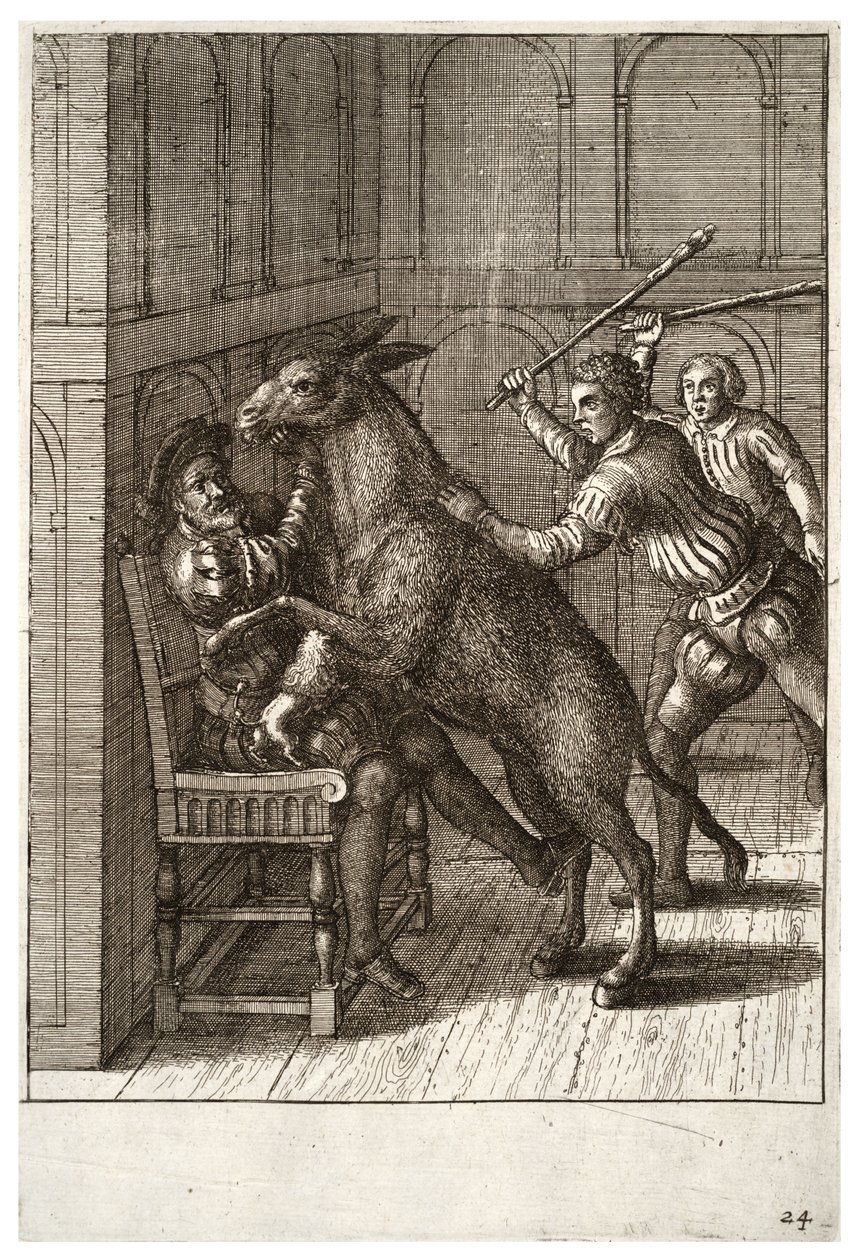 The dog and the ass av Wenceslaus Hollar