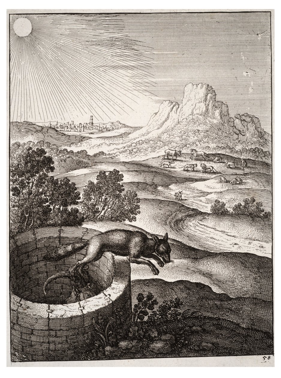 The fox and the goat av Wenceslaus Hollar