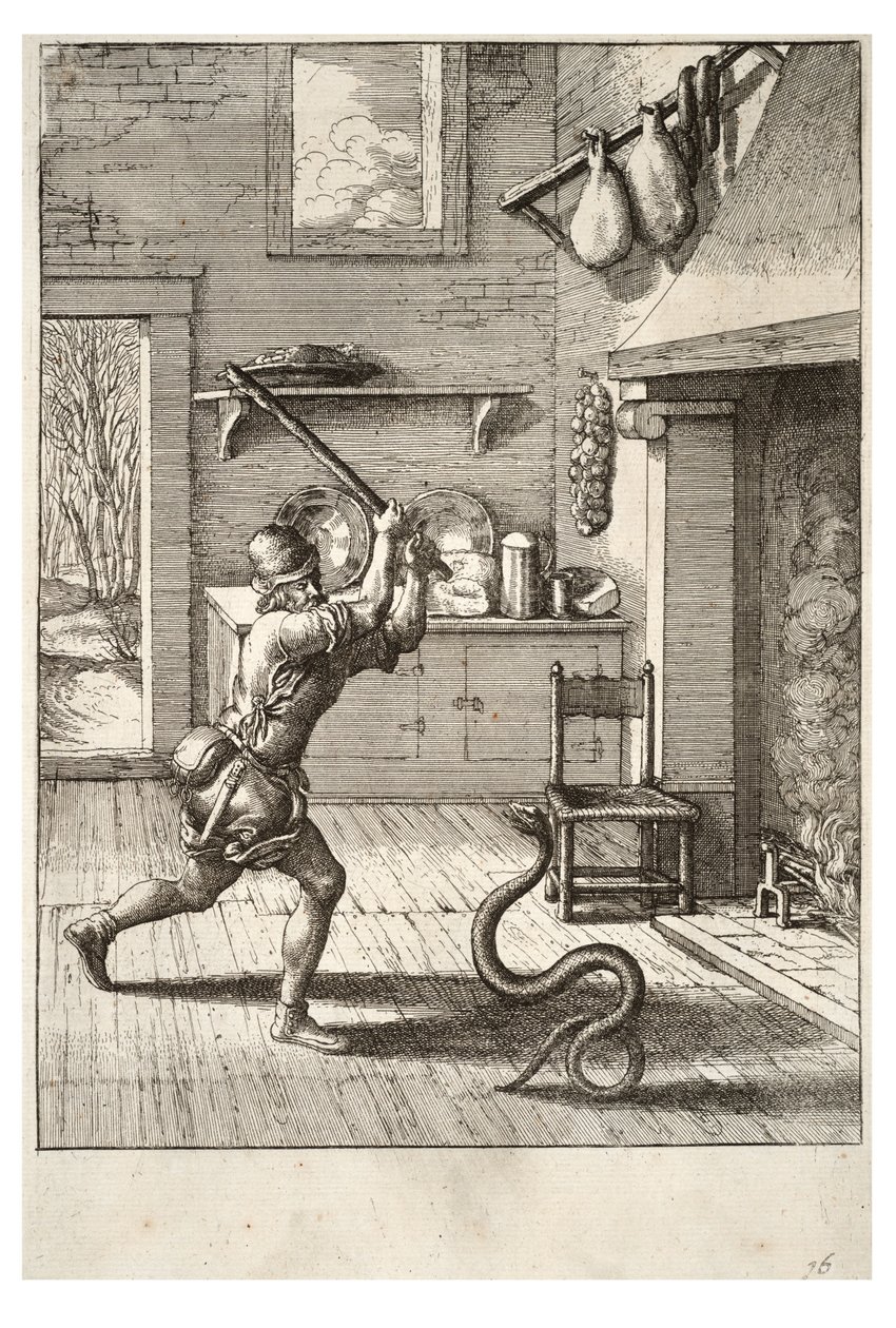 The man and the snake av Wenceslaus Hollar
