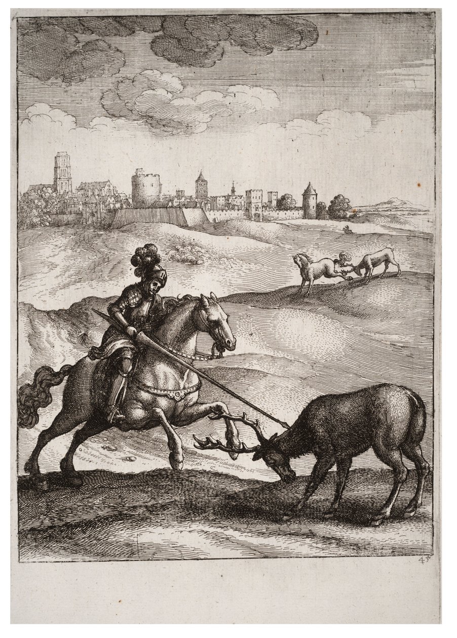 Hjort och hästen av Wenceslaus Hollar