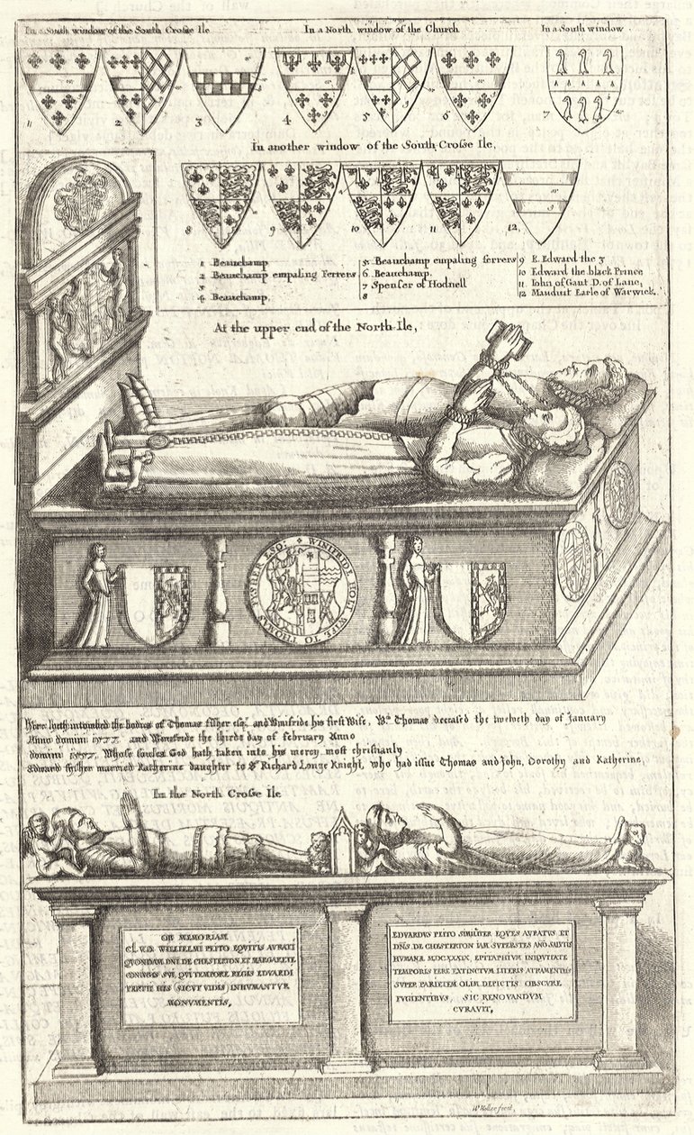 Thomas Fisher and Sir William Petto (monument) av Wenceslaus Hollar