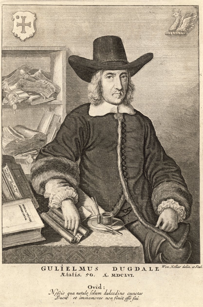 William Dugdale. State 5 av Wenceslaus Hollar