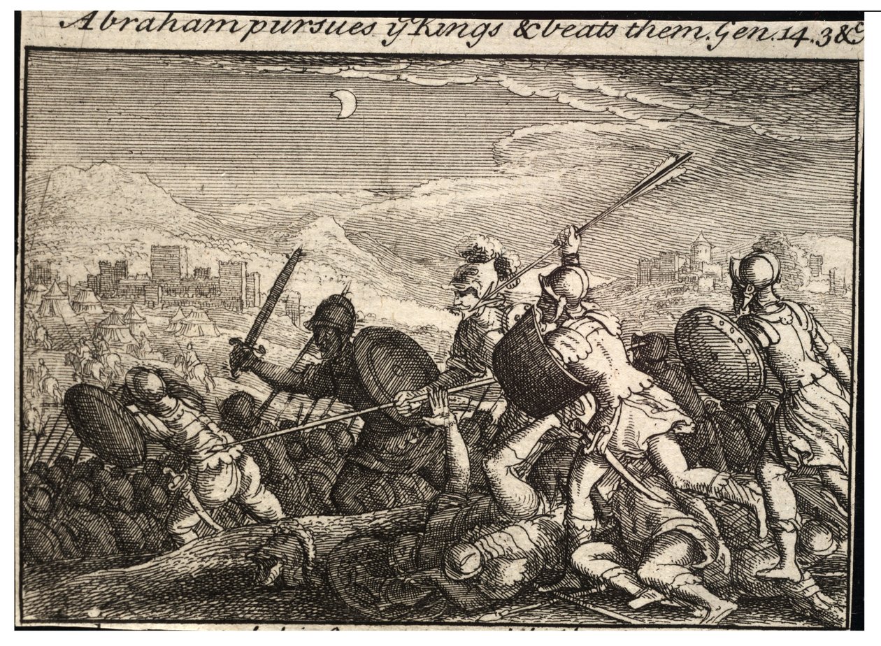 Abraham slåss mot kungarna. Tillstånd 2 av Wenceslaus Hollar