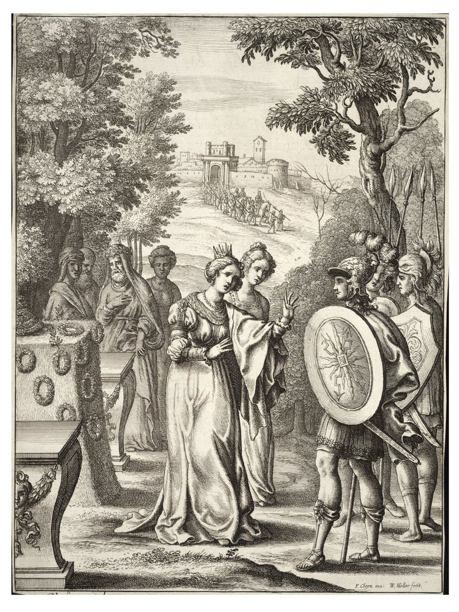 Aeneas möter Andromache av Wenceslaus Hollar