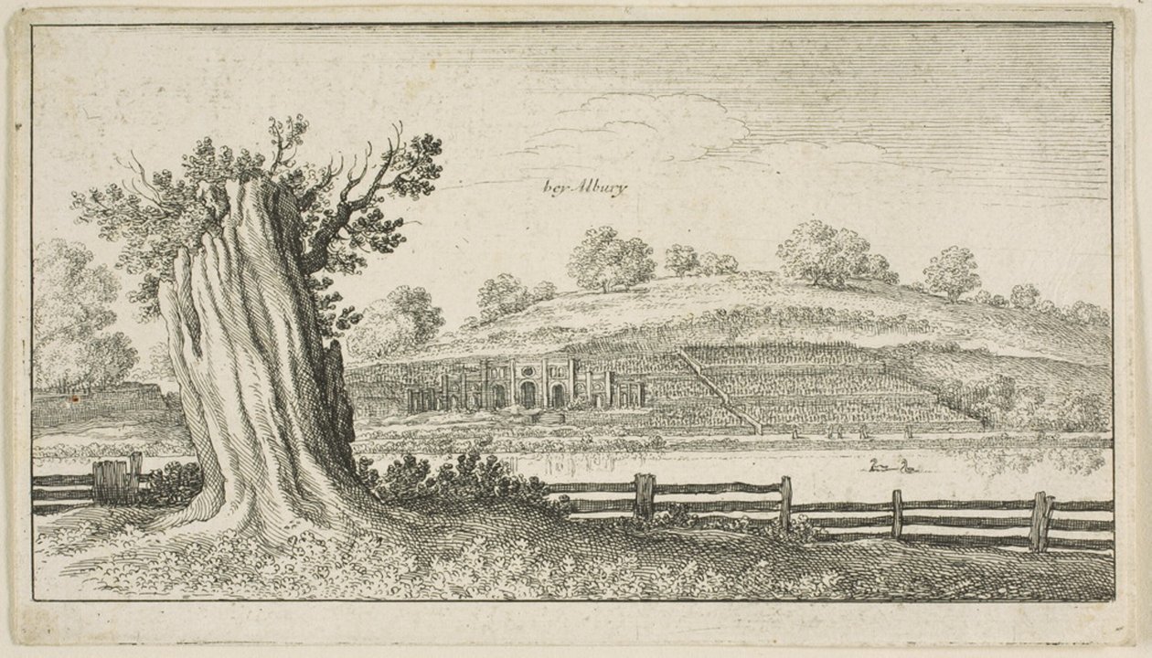 Albury med trädstubb i förgrunden av Wenceslaus Hollar