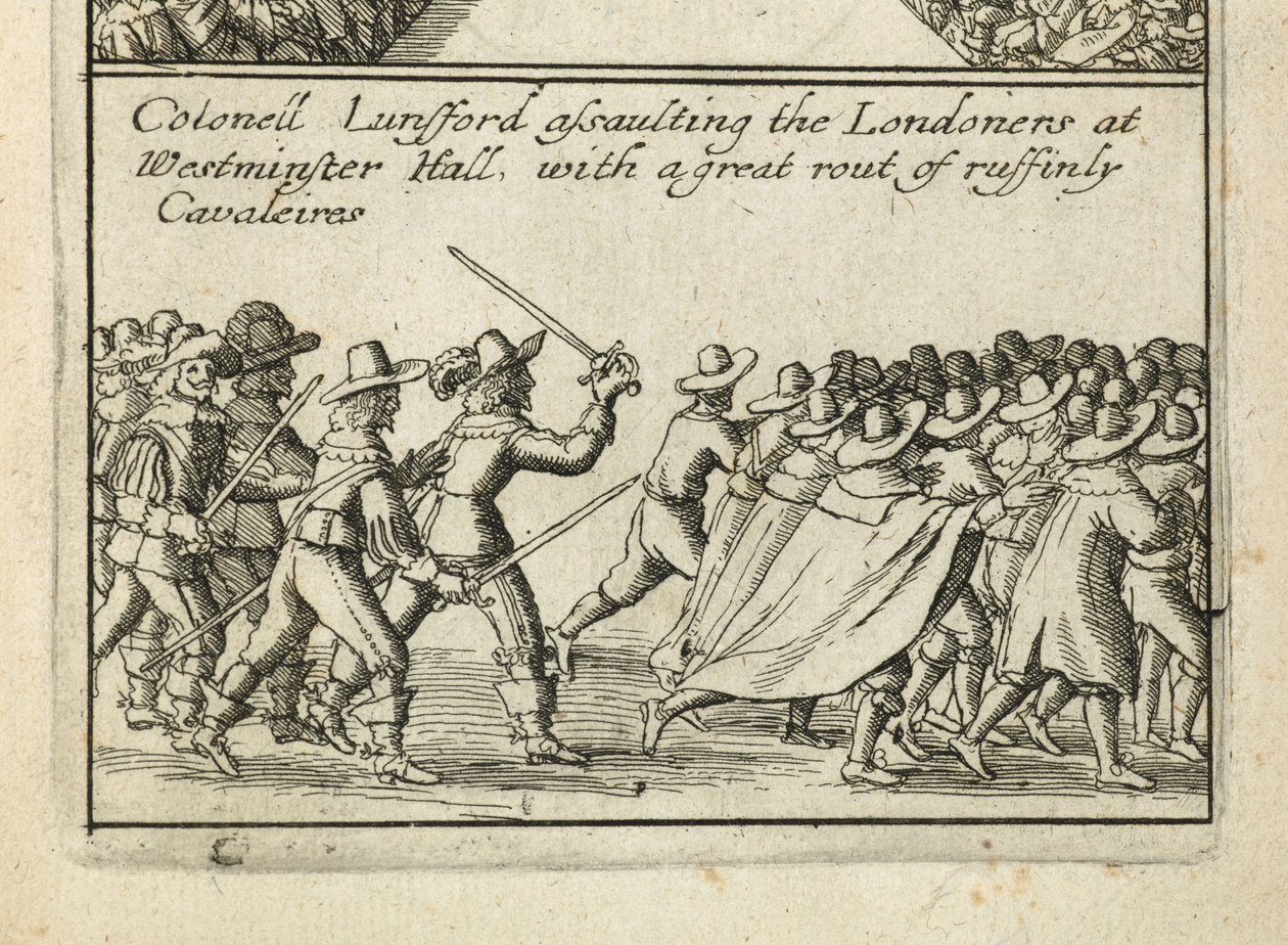 "Alla minnesvärda och fantastiska parlamentariska barmhärtigheter som drabbats för att ha getts denna vår engelska nation inom detta utrymme på mindre än 2 år efter Aº 1641 & 1642" av Wenceslaus Hollar