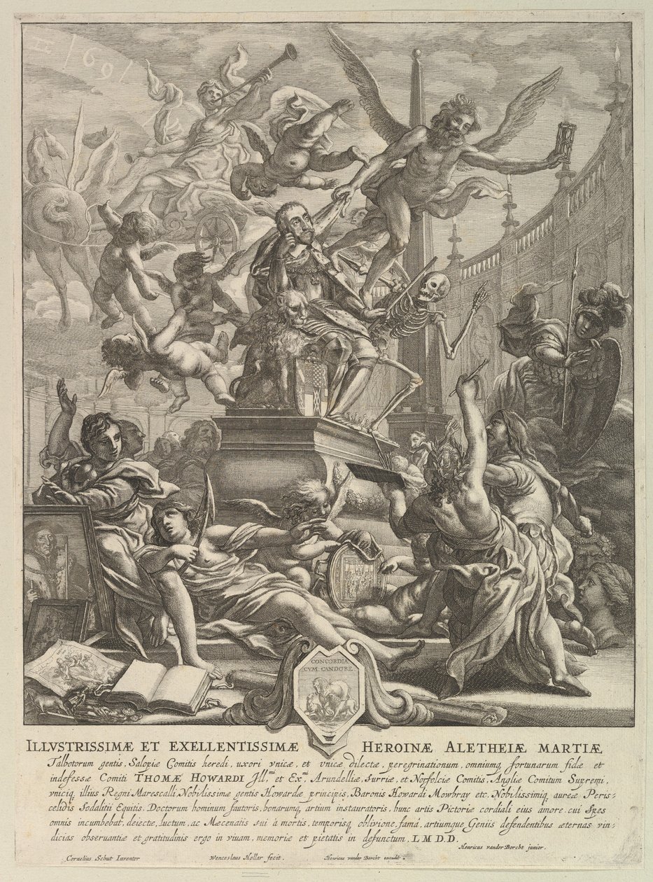 Allegori om jarlen av Arundels död, ca. 1646. av Wenceslaus Hollar
