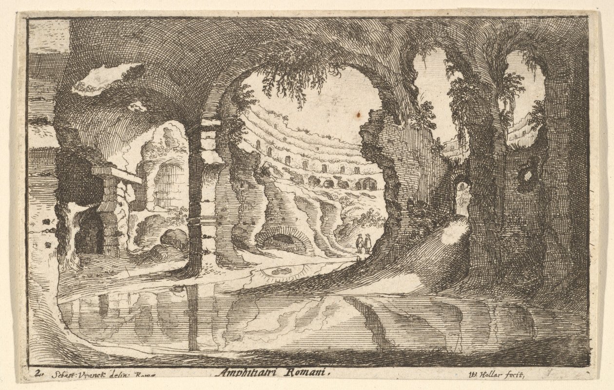 Romersk amphitiatri, ca. 1650. av Wenceslaus Hollar