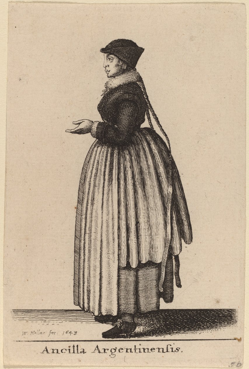 argentinsk piga av Wenceslaus Hollar