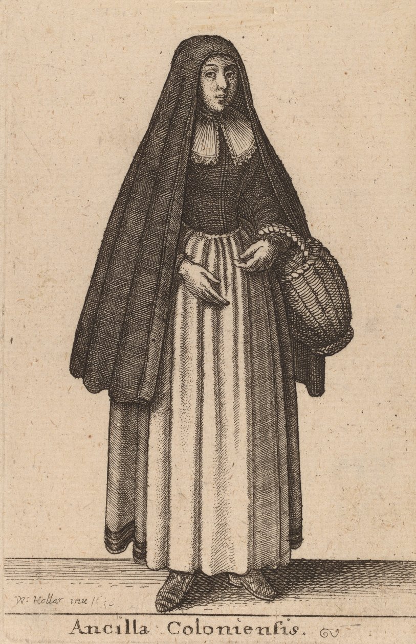 Pigan av Köln, 1643. av Wenceslaus Hollar