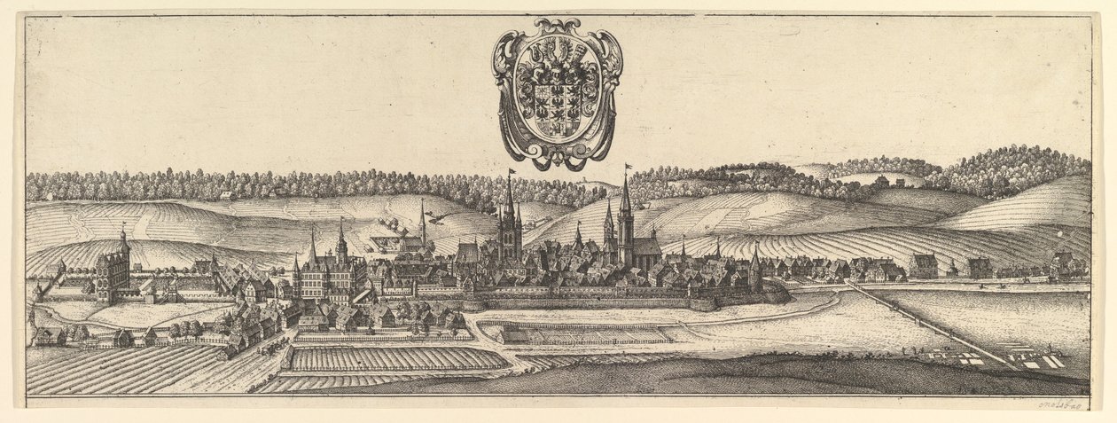 Ansbach och Coburg, View a of two views a&b., 1625-77. av Wenceslaus Hollar