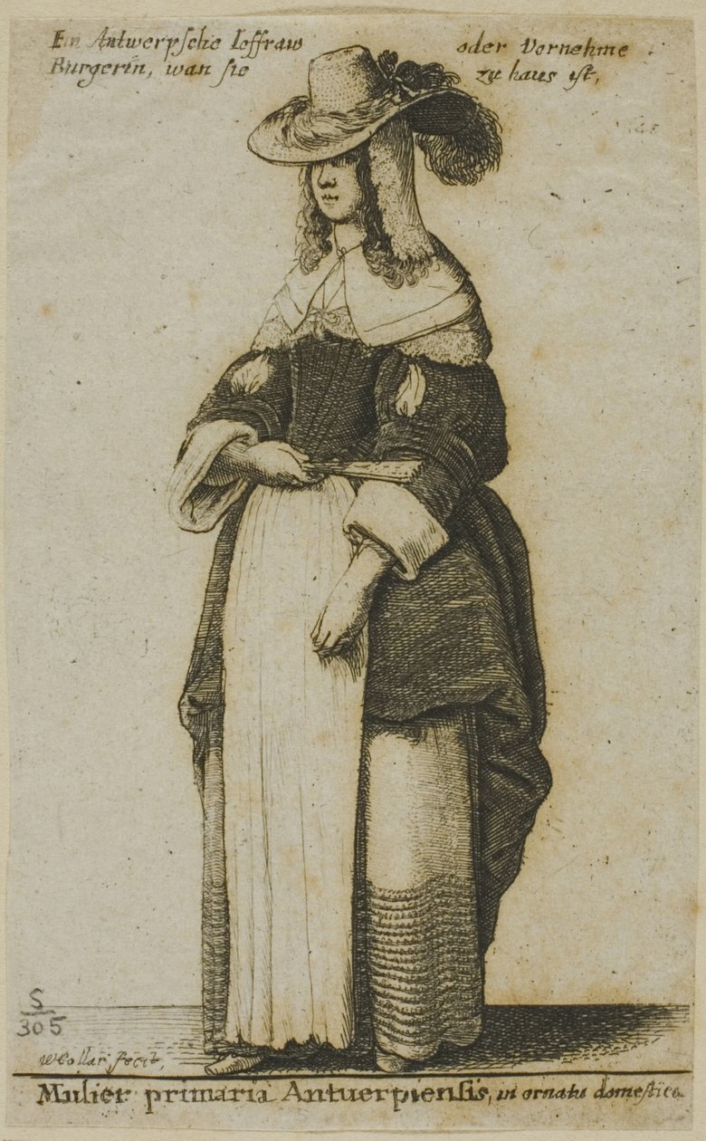 Antwerpen kvinna av Wenceslaus Hollar