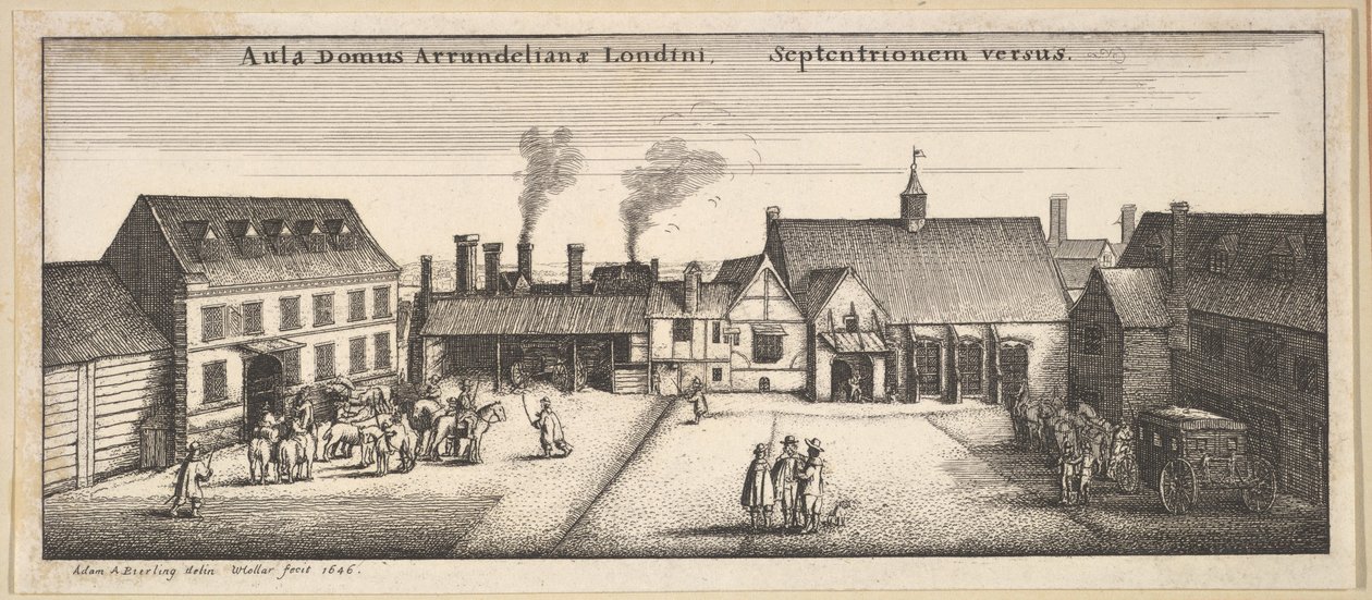 Arundelhus från norr, kopia, 1600-tal. av Wenceslaus Hollar