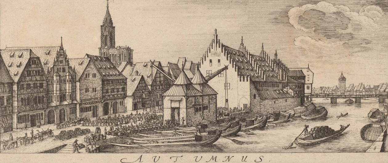 Höst: Vinmarknaden, ca. 16281629. av Wenceslaus Hollar