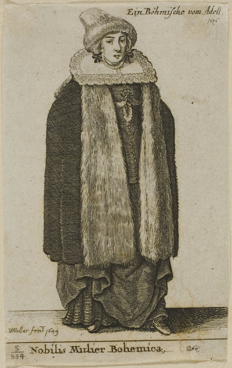 Bohemisk adelsdam av Wenceslaus Hollar