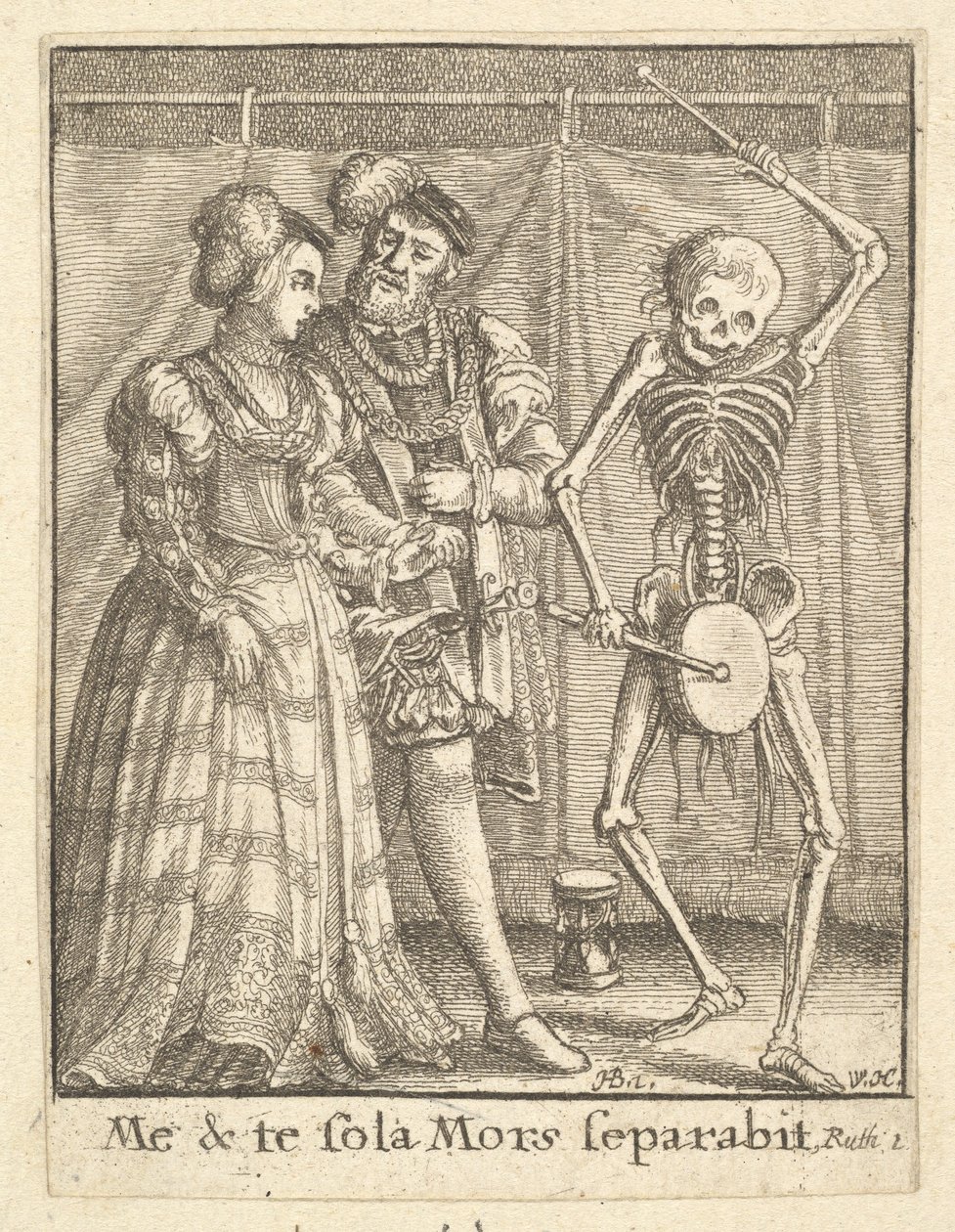 Brudpar, från Dödsdansen, 1651. av Wenceslaus Hollar