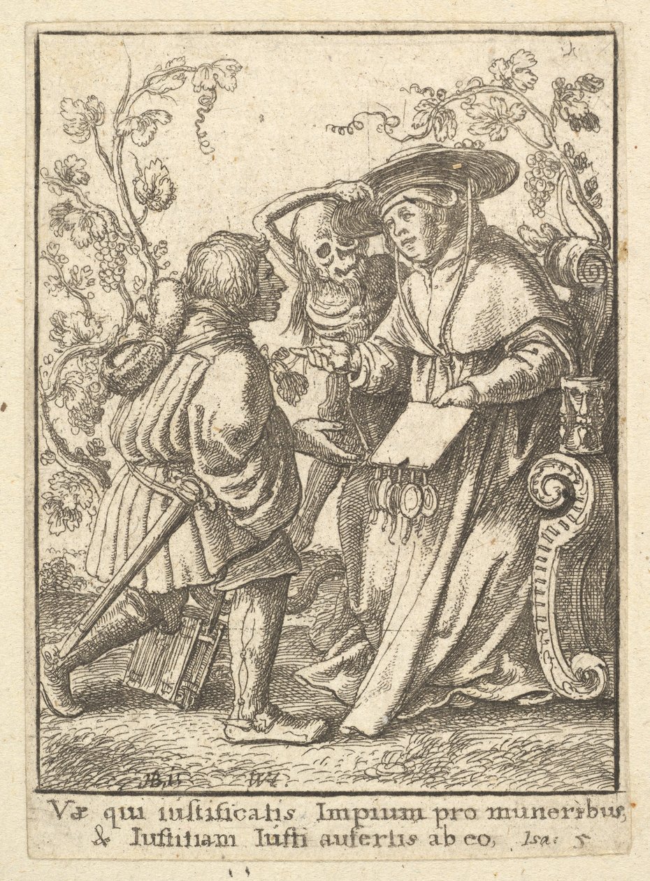 Kardinal, från Dödsdansen, 1651. av Wenceslaus Hollar