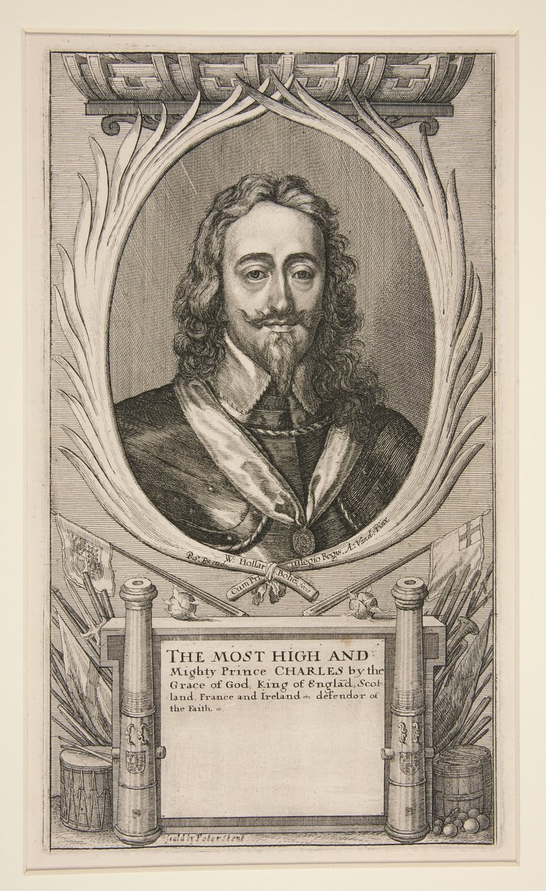 Karl I och hans armés läger under det skotska kriget (förkortad version: endast porträtt) av Wenceslaus Hollar
