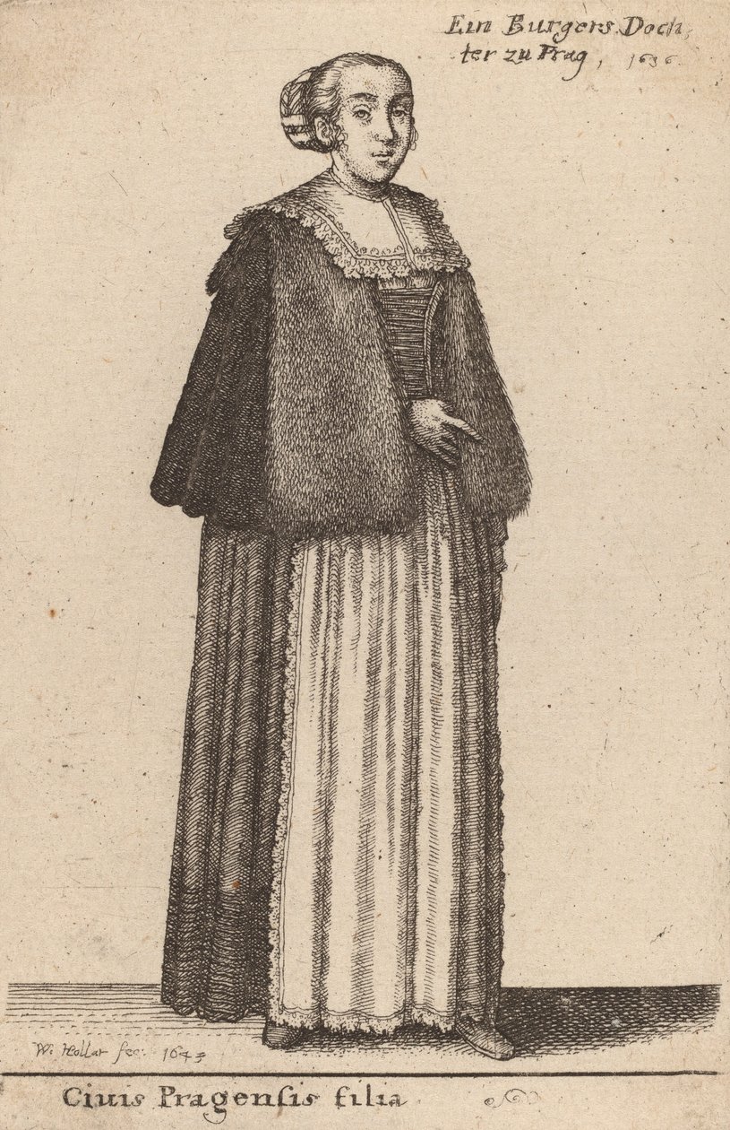 Dotter till en medborgare i Prag, 1643. av Wenceslaus Hollar