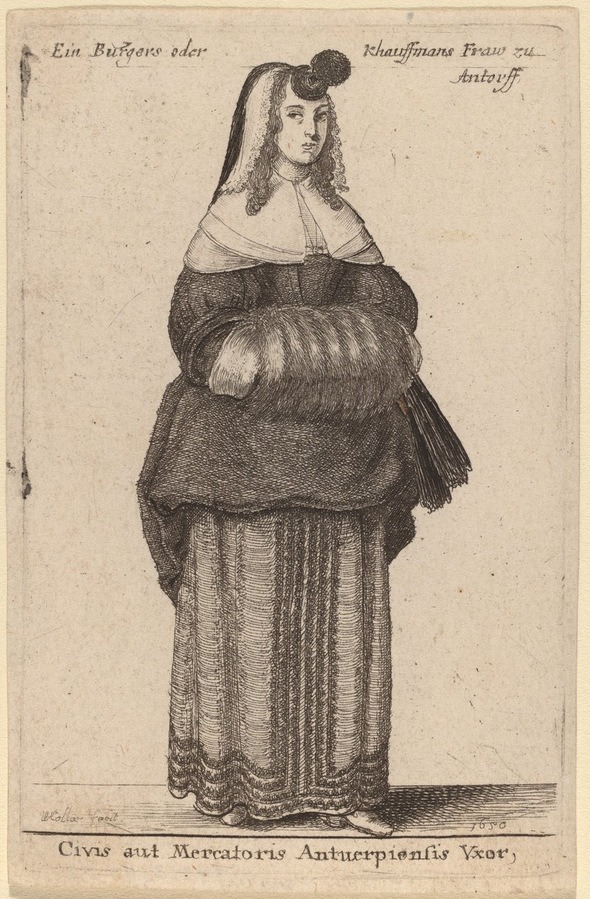 Hustrun till en medborgare eller köpman i Antwerpen av Wenceslaus Hollar