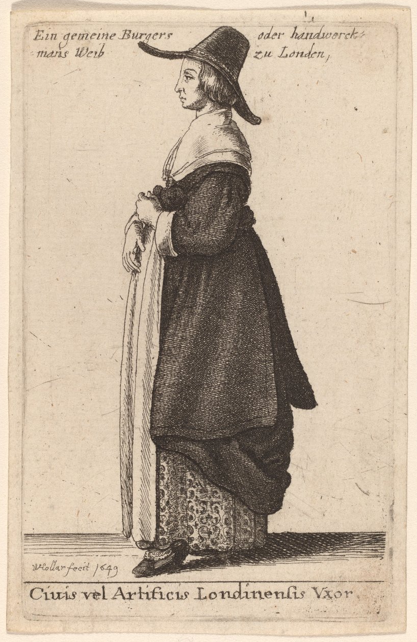 The Wife of a Citizen or Artificer of London av Wenceslaus Hollar
