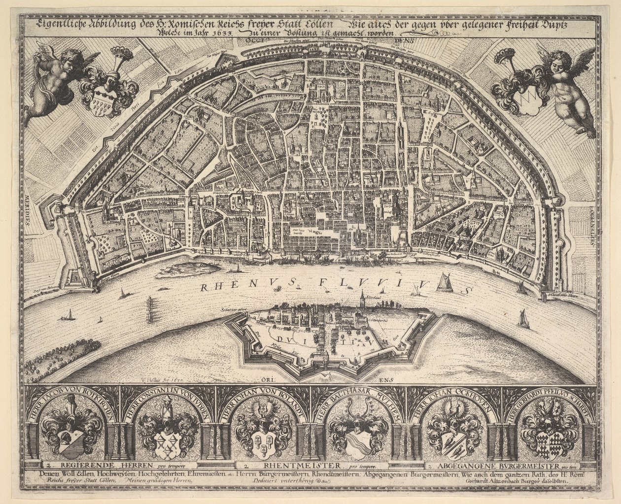 Köln och Deutz, 1635. av Wenceslaus Hollar