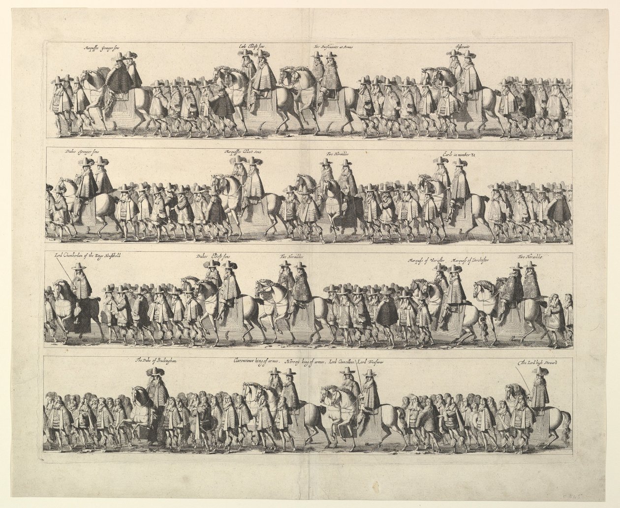 Kröningsprocession av Charles II genom London, 1662. av Wenceslaus Hollar