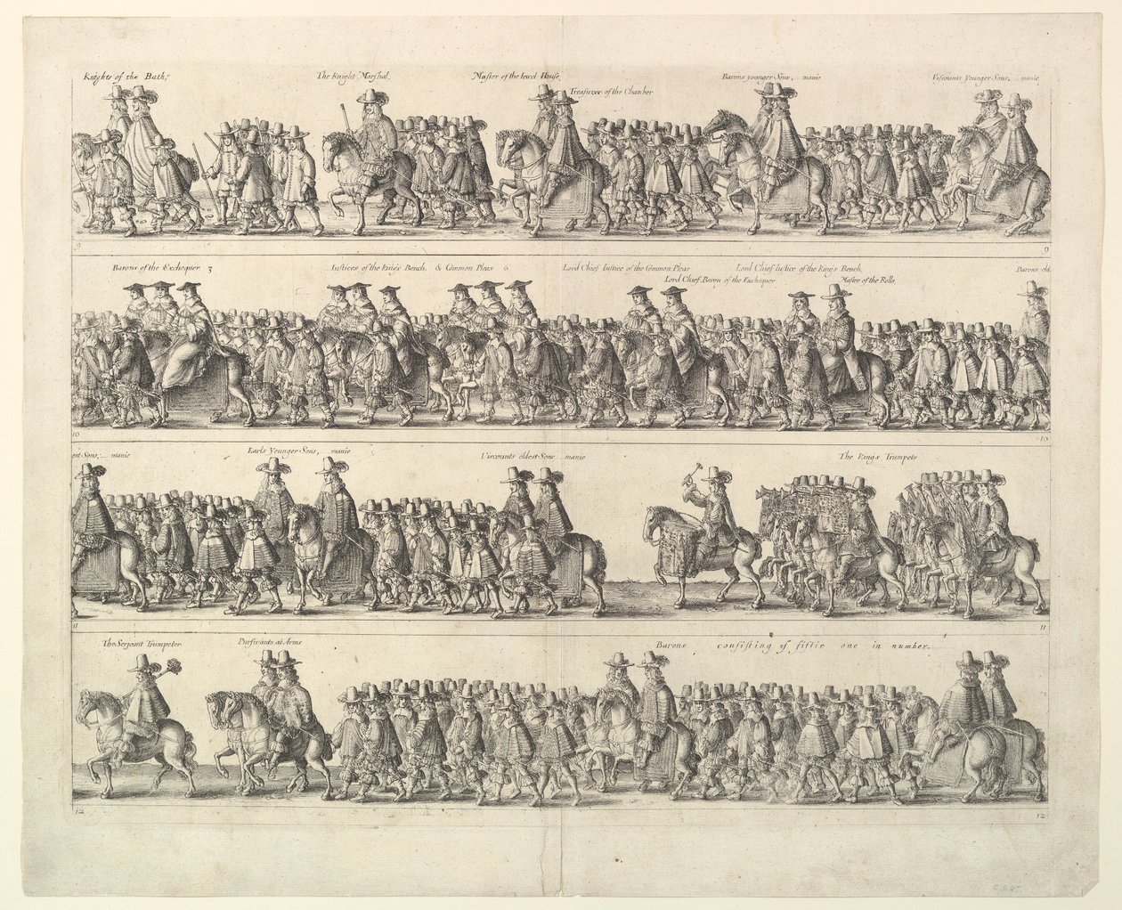 Kröningsprocession av Charles II genom London, 1662. av Wenceslaus Hollar
